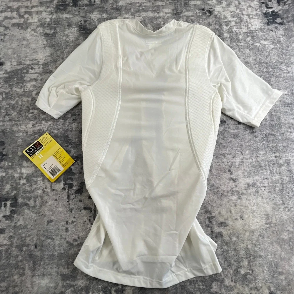5.11 Tactical Holster Shirt Mens L White V-Neck Short Sleeve Undergear NWT